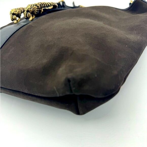 Auth Tom Ford for Gucci Brown Suede Black Leather Trim Dionysus Jackie Hobo Bag - Picture 12 of 16